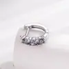 Novo Piercing de Orelha Hensen com Zircônia Incrustada Outono e Inverno Agulha Reta Fivela de Orelha Exquisita Diâmetro Interno 8mm Brincos para Menina Brincos