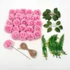Rosa Popular Artificial de Espuma de Polietileno Transfronterizo con Palo, Accesorios de Hoja de Hierba Acuática, Arreglo Floral DIY, Decoración del Hogar