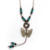 Colar de Borboleta Cerâmica Artesanal Estilo Étnico Retrô Artístico Estilo Chinês Nicho Colar Feminino Colar Versátil