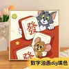 Gatito Lindo con Bufanda Pintura al Óleo Digital para Colorear DIY Interactivo Padre-Hijo Amigable para Principiantes Pintura Decorativa Acrílica