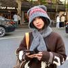 Sombrero Lei Feng de lana mezclada con nicho y orejas de oso lindas para mujer, otoño e invierno, cálido, con protección para las orejas, sombrero de punto