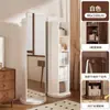 Estantería Giratoria Móvil con Espejo de Vestir Integrado, Espejo de Cuerpo Entero, Espejo de Pie, Espejo para Almacenamiento y Exhibición de Periódicos en Casa, Espejo de Prueba
