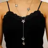 Collar de Metal con Flor en Forma de Y Transfronterizo Europeo y Americano, Collar Largo de Flor con Colgante de Lujo Ligero, Accesorio Versátil Estilo Vacaciones