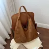 2026 Nuevo Estilo Coreano Moda Nicho Retro Simple Bolso de Mano de Gamuza Bolso de Hombro Cruzado de Gran Capacidad
