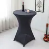 Capa de Mesa Alta Cor Sólida Transfronteiriça Toalha de Mesa para Banquete de Bar Capa de Mesa Redonda para Coquetel Toalha de Mesa Branca Elástica Resistente ao Desgaste