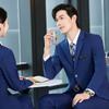 Traje con patrón de bambú traje Ropa de negocios Traje para hombre y mujer Vestido azul Oficina de propiedad Empleado de cuello blanco Ropa de trabajo