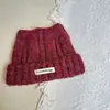 Gorro de Orejas de Gato para Mujer Lindo Gorro de Lana Gorro para el Frío Circunferencia de Cabeza Grande Invierno Engrosado a Prueba de Frío y Cálido Gorro de Punto de Felpa