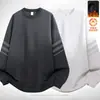 Sudadera con cuello redondo y estampado para hombre, nuevo producto de otoño e invierno, corte holgado, forro polar, manga larga, jersey, moderna, casual, camiseta básica versátil para hombres a la moda