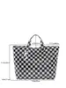 Bolsa Tote Transparente para Cartas Transfronteiriças 2026 Novo Modelo Simples de Grande Capacidade Bolsa de Mão Retro Xadrez Bolsa Feminina