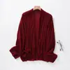 Cárdigan de punto fino de lana aterciopelada, suave y relajado para mujer, holgado y estilizado, top tipo chaqueta chal sin botones