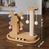 Miau Disfrute Molino de Viento Gato Autoentretenimiento Plato Giratorio Juguete Rascador para Gatos Palo Juguete Rascador para Gatos Poste Rascador para Gatos Madera Maciza Juguete de Pelota Transfronterizo