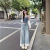 Cárdigan de punto de manga larga con protección solar y costuras de encaje para mujer, novedad de verano, camisola floral, jeans, traje de moda