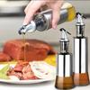 Botella de Aceite de Vidrio Grueso Sin Plomo Acero Inoxidable Cocina Botella de Aceite de Vidrio Pico de Halcón Botella Dispensadora de Salsa de Soya Vinagre Tipo Push Botella para Condimentos