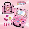 Juego de Juguete de Cosméticos para Niños Caja de Maquillaje para Niña Joyería Facial Tocador de Juguete para Actuación en Escenario Lavable