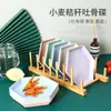 Prato de Osso Hexagonal de Palha de Trigo Japonês para Restos de Comida Doméstico Criativo Pequeno Prato de Lanches e Frutas Mesa de Jantar Lixo Restos Prato de Jantar Atacado