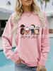 Suéter deportivo de manga larga para mujer, con estampado informal, compatible con patrones personalizados, estación independiente transfronteriza entre Europa y Estados Unidos