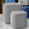 Bolsa Grande de Almacenamiento Pied de Poule No Tejida para el Hogar de Gran Capacidad Caja Organizadora de Ropa para Empacar Colchas de Algodón y Ropa para Mudanzas