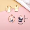 Pendientes de aleación con aceite de goteo de la serie Princesa, material de bricolaje, dibujos animados de gato, póker, conejo mágico, accesorios de joyería, colgante