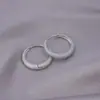 Brincos de Argola Grandes Lisos Europeus e Americanos Agulha de Prata S925 para Mulheres, Alto Padrão, Luxo Leve, Versátil, Simples e Elegantes Atacado