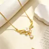 Collar de Cobre Chapado en Oro con Circonita, Cadena de Clavícula Femenina de Doble Anillo Incrustada con Diamantes, Diseño de Nicho, Joyería de Plata de Estilo Minimalista
