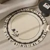 Alfombra Redonda Estilo Americano Transfronteriza para Sala de Estar Sofá Mesa de Café, Alfombra de Noche de Lujo Ligero para Dormitorio, Felpudo para Tocador Silla Mecedora