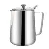 Jarra de Aço Inoxidável 304 para Latte Art com Tampa, Bico Espessado, Cafeteira para Espumar Leite, Cafeteira Italiana, Utensílios de Café