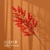 Flores Secas Frutas Vermelhas Flores de Acácia Buquê Eucalipto Folhas de Ginkgo Decoração de Chão para Sala de Estar Arranjo de Flores
