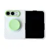 Funda magnética para teléfono con patrón de ondas, color sólido, compatible con Apple 18DUO, iPhone Duo, con cordón, a prueba de caídas y elegante