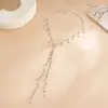 Acessórios transfronteiriços europeus e americanos: Colar sexy de menina com contas redondas e franjas, corrente longa em Y da moda com contas CCB para clavícula