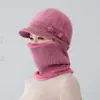 Mono de bufanda de piel de conejo para madres de mediana edad y ancianos, bufanda de sombrero de lana con felpa para invierno de niños y ancianos para mantenerse abrigado