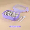Simple Lonchera de Acero Inoxidable para Estudiantes de Primaria, Lonchera Sellada con Espacio para Arroz, Lonchera de Gran Capacidad con Compartimentos para Cubiertos para Trabajadores de Oficina