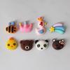 Dibujo animado animal pequeño pvc goma suave accesorios de joyería funda para teléfono móvil horquilla cuerda para el pelo de niños accesorios material pegatinas