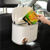Cubo de basura para coche montado en la pared cubo de almacenamiento de basura para coche tapa deslizante cubo de limpieza sellado cubo sanitario portátil para coche privado