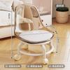 Taburete Giratorio Pequeño con Ruedas para Uso Doméstico, Taburete Bajo con Respaldo, Silla Pequeña, Taburete para Sofá, Taburete Redondo, Duradero