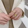Anillo de plata de ley 925 estilo coreano minimalista con borde irregular y microabertura para mujer. Anillo de plata combinable.