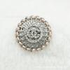 Chanel estilo de metal trançado corda Diamante-embutido fivela casaco blusão para baixo jaqueta camisola carcela botão decorativo