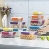 Juego de 5 piezas de caja conservadora de alimentos sellada Caja de almacenamiento portátil Caja para almacenar alimentos Caja sellada Lonchera Almacenamiento de alimentos
