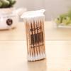 Cotonete de bambu descartável cotonete de algodão limpeza cotonete sanitário maquiagem beleza ferramenta para limpar ouvidos atacado ponta dupla redonda