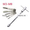 Chave de Catraca Manual Ajustável para Machos M3-M8 M5-M12 Estendida Acessórios para Rosqueamento para Frente e para Trás