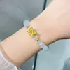 Pulseira Olho de Gato Natural enfeite de laço design de pequenas contas de transferência pulseira segura e de boa sorte design simples de luxo leve