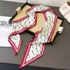 Bufanda Decorativa Diagonal Grande de Doble Capa Estilo Coreano de Seda Sintética para Viajes Diarios, Lazo para el Cabello, Bufanda Estrecha Versátil para Mujer