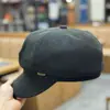 Sombrero Octagonal Estilo Nuevo para Mujer en Primavera, Otoño e Invierno, Gorra de Boina de Moda, Gris Negro Casual