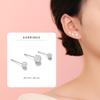 Pendientes Shambhala de plata de ley S925 con diamantes checos de 4, 5 y 6 mm para mujer, con pequeños agujeros personalizados para las orejas.