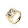 Directo de fábrica joyería europea y americana moda retro anillo de acero inoxidable hombre gema moda anillo de acero de titanio