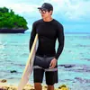 Traje de baño para hombre de cuerpo entero con mangas largas, protección solar, traje de neopreno para surf, bañador, shorts de natación, secado rápido, top para aguas termales, traje de snorkel