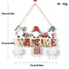 Decoración de letrero de madera navideño de Amazon transfronterizo, letrero redondo, colgante de madera de puerta de Papá Noel y muñeco de nieve