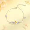 Pulseira Tichia Original em Prata Esterlina S925 Rosa Abelha para Mulheres Verão Design de Nicho Exquisito Versátil Flor Joia de Mão