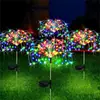 Luzes de LED solares de fogos de artifício para exterior para celebração de Ano Novo, decoração de jardim, gramado e canteiro de flores, luzes de fogos de artifício de liga de oito funções, novo modelo