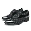 Zapatos de Cuero para Hombre de Moda Comercio Exterior de Tacón Alto de 7 cm Talla Grande Puntiagudos con Aumento de Altura de 7 cm Estilo Británico Zapatos Pequeños de Cuero