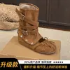 Botines desmontables para mujer, nueva colección verano y otoño 2026, con estilo desértico, color caqui, diseño de botín de ballet y característica interna para aumentar la altura, también disponibles como botines western
